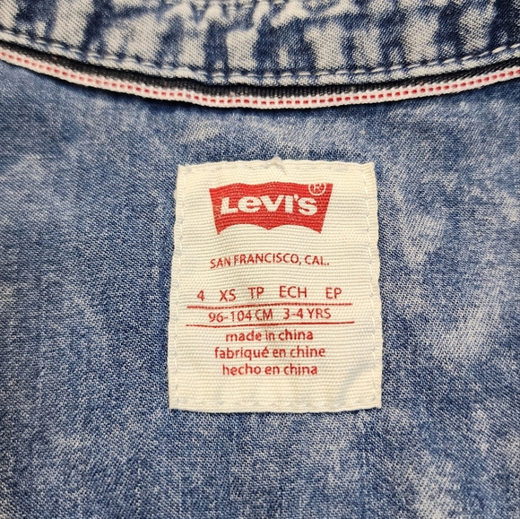 Levi's Little Girl's Acid Wash Jean Dress Size XS (3-4yrs) - Picture 7 of 9